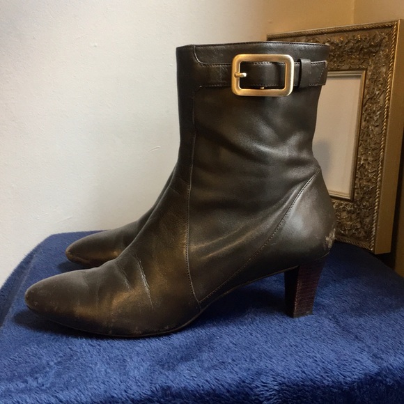 💕Cole Haan Air Side Zip Top Buckle Brown Booties - Picture 3 of 8